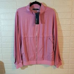 ALLEGRA K LIGHTWEIGHT RIBBED JACKET WITH STAND COLLAR